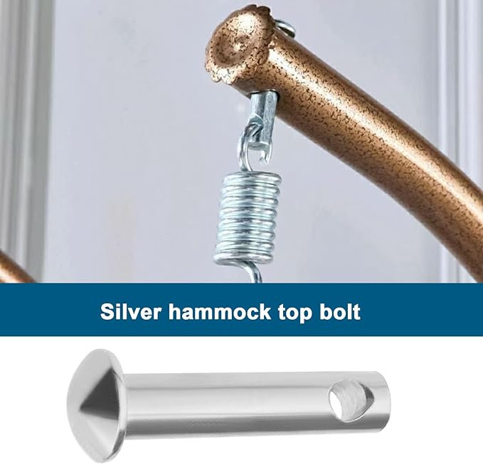 ECSiNG Hammock Top Plug Pin Silver Hammock Top Bolt Hanger Top Bolt for Hammocks Hanging Chairs Swings Hanging Furniture 8cm L Metal Steel Pin Plug