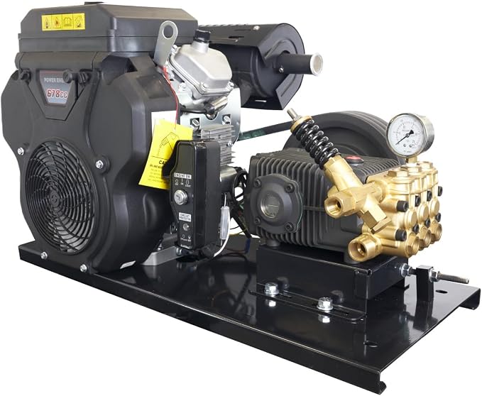 Canpump Gas Pressure Washer: 3500 psi @ 9.2 US gpm, 22 hp Loncin Engine w/Electric Start, CT 3510 S Belt Drive Triplex Pump w/External Unloader, Industrial Grade