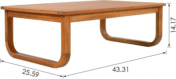 VilroCaz Acacia Wood 4-Piece Patio Conversation Set, All Weather Sectional Sofa Set w/ 2 Chairs, Loveseat & Table, Outdoor Furniture Set with Woven Rope Accents and Cushions for Backyard Pool