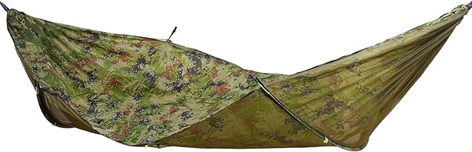 440.9 lbs Camping Hammock with Sunshade Cloth and Straps, 2.9 x 1.4m Anti-Mosquito and Anti-Sun Camping Hammock, Portable Camping Hammock(Camouflage Color)