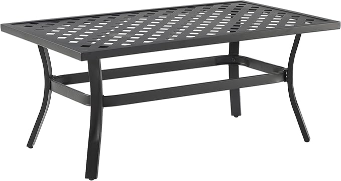 Crosley Furniture Alistair 4-Piece Outdoor Loveseat Patio Furniture Set, Conversation Sets for Porch, Deck, Matte Black with Creme Cushions