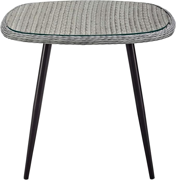 Modway EEI-3320-GRY-GRY-SET Endeavor 5 Piece Outdoor Patio Wicker Rattan Set Gray, Dining Set of 5