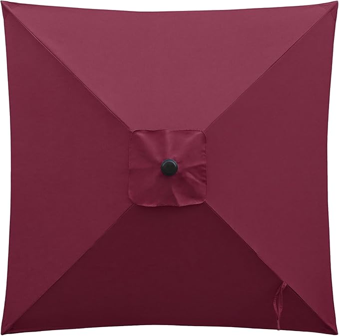 ABBLE Outdoor Patio Umbrella 6.5 Ft Square with Tilt and Crank, Weather Resistant, UV Protective Umbrella, Durable, 4 Sturdy Steel Ribs, Market Outdoor Table Umbrella, Burgundy