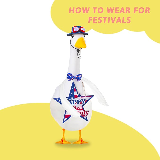 Poseable Goose Wings for Porch Lawn Goose Outfit Accessories Clothing Porch Clothes for Patio Yard Lawn Decor