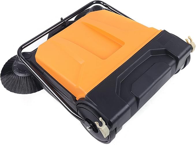 Outdoor Handheld Sweeper 27'' Gasoline Walk Behind Sweeper Power Cleaner Sweeping Broom Turf Lawns Driveway Grass Sweeping Cleaning Tool