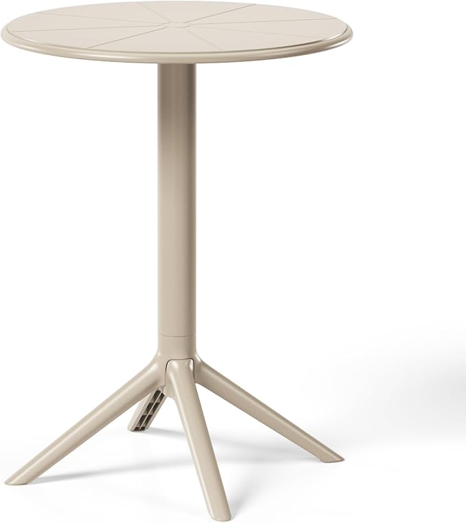 WestinTrends Playa 23.5" Outdoor Polypropylene Resin Round Patio Bistro Dining Table for 2, Sand