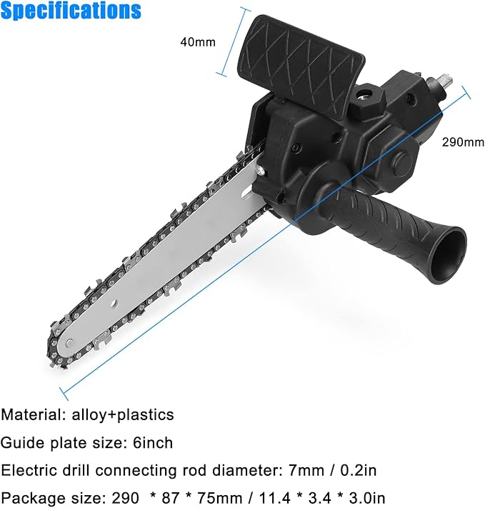 6 Inch Electric Drill Modified To Electric Chainsaw Tool Attachment Electric Chainsaws Accessory Practical Modification Tool Set Woodworking Cutting Tool