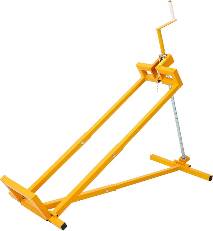 Foldable Lawn Mower Lift for Riding Tractors, Portable Lawn Mower Jack Lift Zero Turn & Telescoping Lawns Tractor Lifts with Adjustable Height/Manual or Power Handles, 880 LBS Capacity (Yellow)
