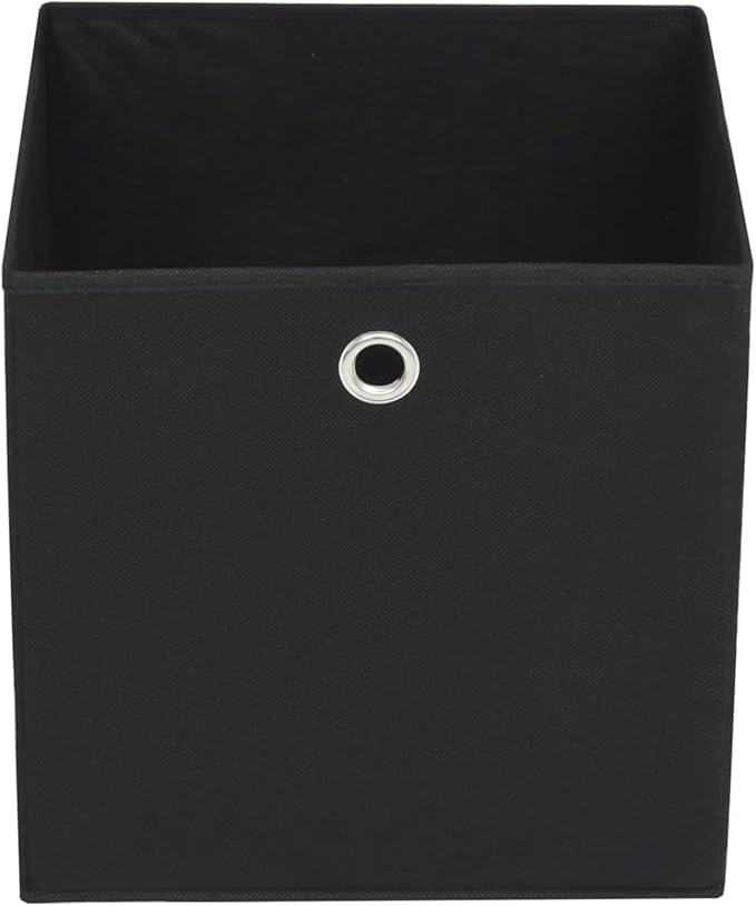 Homgoday Storage Boxes 4 Pieces Non-Woven Fabric 28 x 28 x 28 cm, Black, Furniture Chests and Chests for Outdoors, Garden Container, Garden Tool Holder, Outdoor Pouf, Outdoor Storage Box