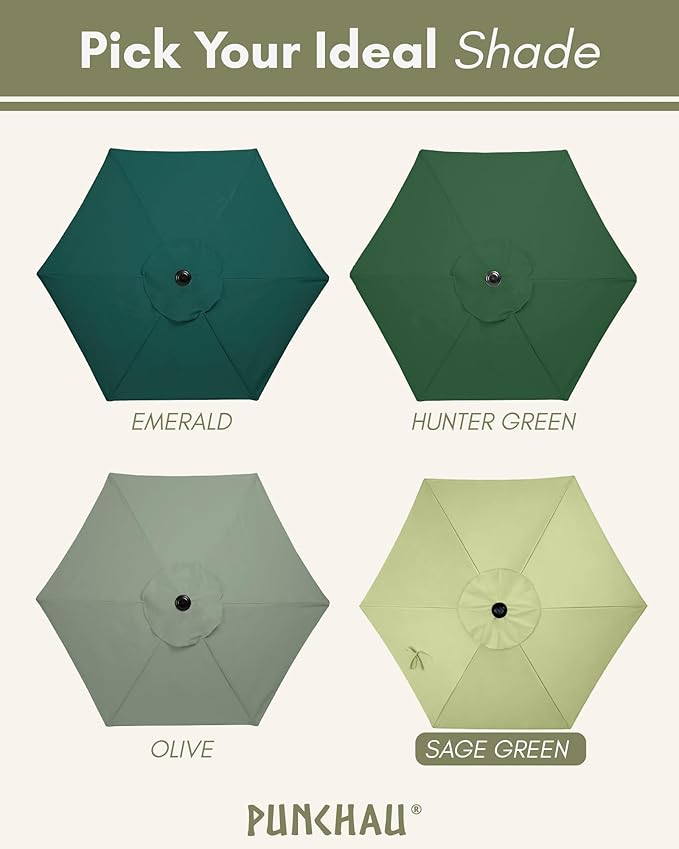 6 Ft Outdoor Patio Umbrella with Aluminum Pole, Easy Open/Close Crank and Push Button Tilt Adjustment - Sage Green Market Umbrellas