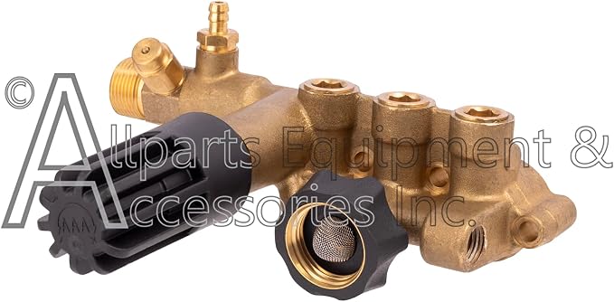 5140117-15 AAA OEM Horizontal Unloader Manifold Kit with Hardware for AAA Triplex Pressure Washer Pump Model Numbers: 530008, 530009, 530016, 53BRD23, 53BRD25, and 53BRD28