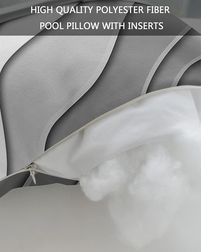 Outdoor Pillows Covers with Inserts Abstract Beach Aesthetic Grey to Purple Gradient Waterproof Pillow with Adjustable Strap Throw Pillows for Patio Furniture Recliner Lounge Chair, 11x16 inch, 1PCS