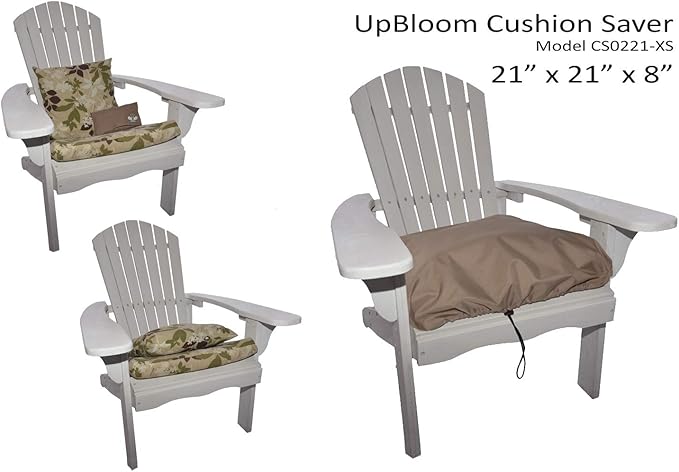 UpBloom - Waterproof Seat Cushion Covers - Quick On/Off for Easy Storage, Lightweight for Outdoor and Washable for Patio Furniture
