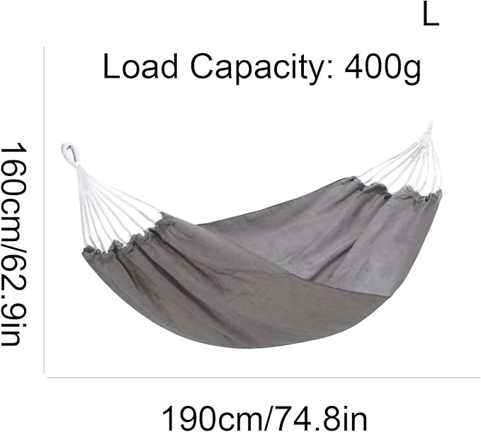 Portable Oxford Cloth Hammock Camping Multifunctional Easy to Carry Skin-Friendly Breathable Outdoor Supplies Sturdy Hammock Comfortable(L,Grey)