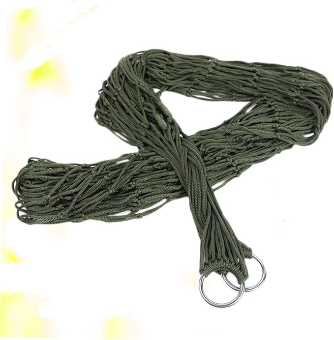 Milisten 1pc Thickened Nylon Hammock Rope Army Green Mesh Camping Swing for Outdoor Activities Lightweight and Comfortable for Hiking and Backpacking