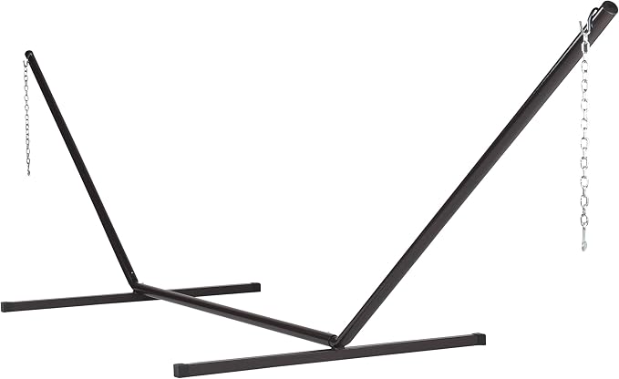 Jumbo Caribbean Rope Hammock and Metal Tri Beam Stand Mocha (Red)