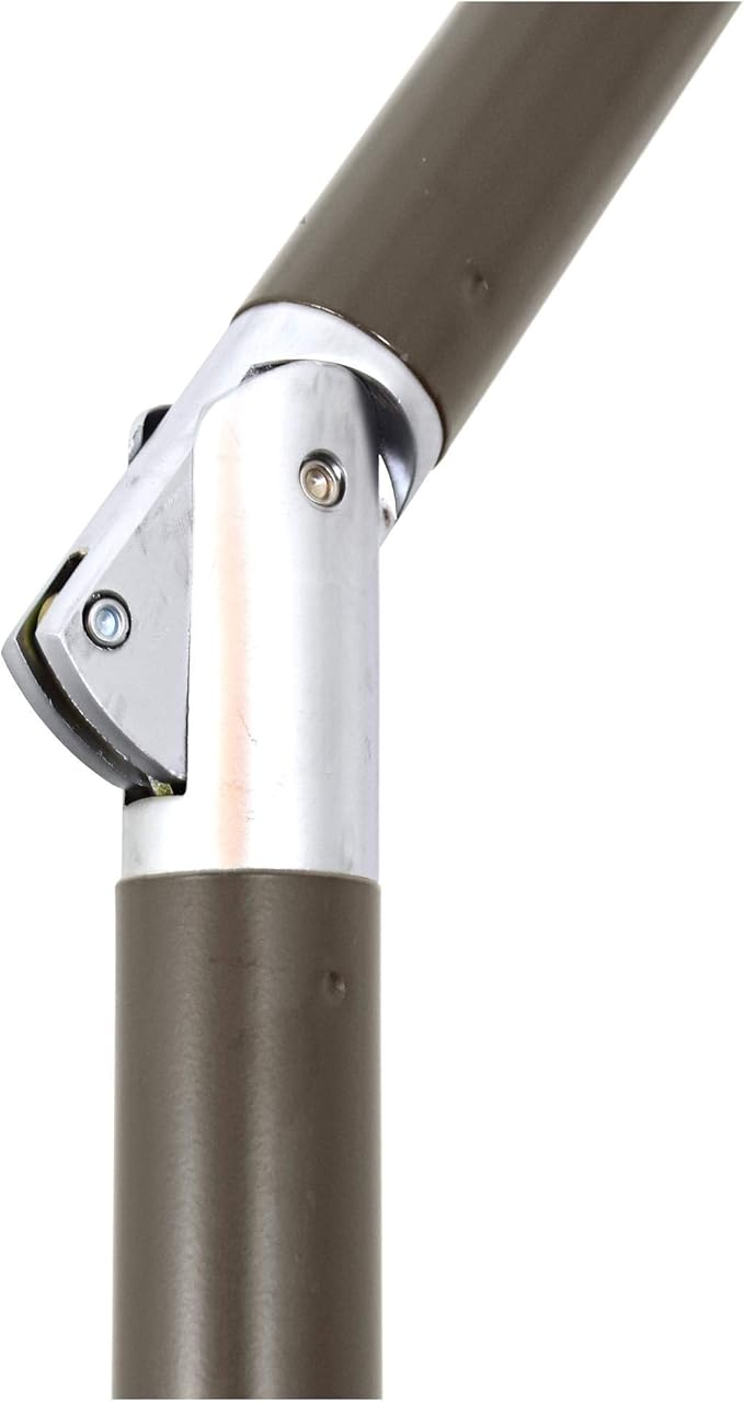 California Umbrella 7.5' Round Aluminum Market Umbrella, Crank Lift, Push Button Tilt, Bronze Pole, Sunbrella Antique Beige