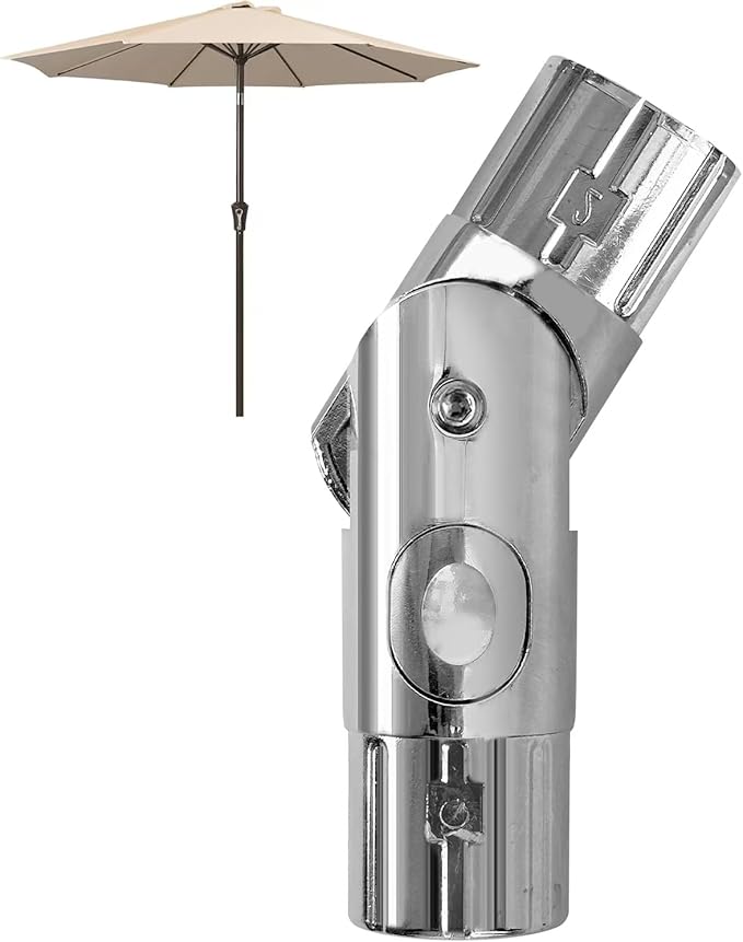 Patio Umbrella Accessories, Outdoor Umbrella Replacement Parts, Push-Button Tilt Adjustment for Garden Umbrellas, Silver (1.9inch)