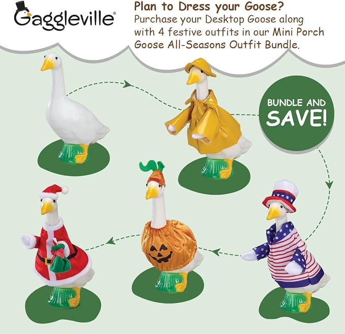 Fox Valley Traders Gaggleville Desktop Goose 7" H Statue | Desktop, Plastic