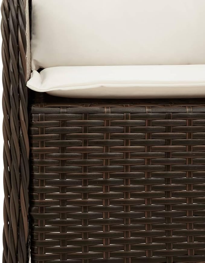 Patio Furniture Sets,Outdoor loveseat,Patio Conversation Sets,5 Piece Patio Dining Set with Cushions Brown Poly RattanSuitable for Patio, Garden, Gazebo Low