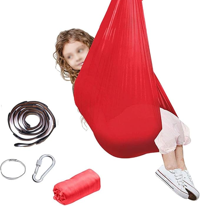 Indoor Kids Soft Hammock Hanging Cuddle Swing Seat Adjustable Therapy Swings for Children and Teens with Special Needs Autism ADHD ADD Sensory (Size : 100 x 280 cm)
