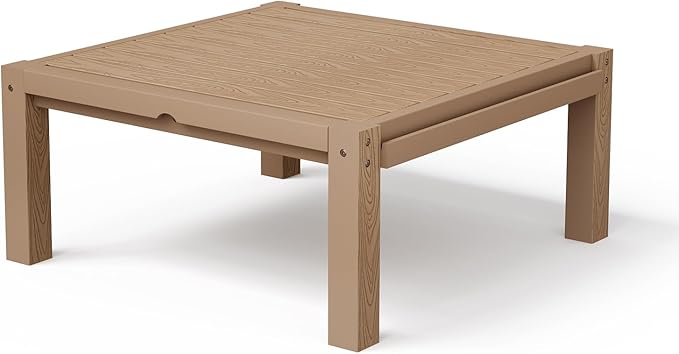 Stoog Waterproof Patio Side Table for L-Shaped & U-Shaped Outdoor Sectional Sofas – Modular Connector Table for All-Weather Use, Teak