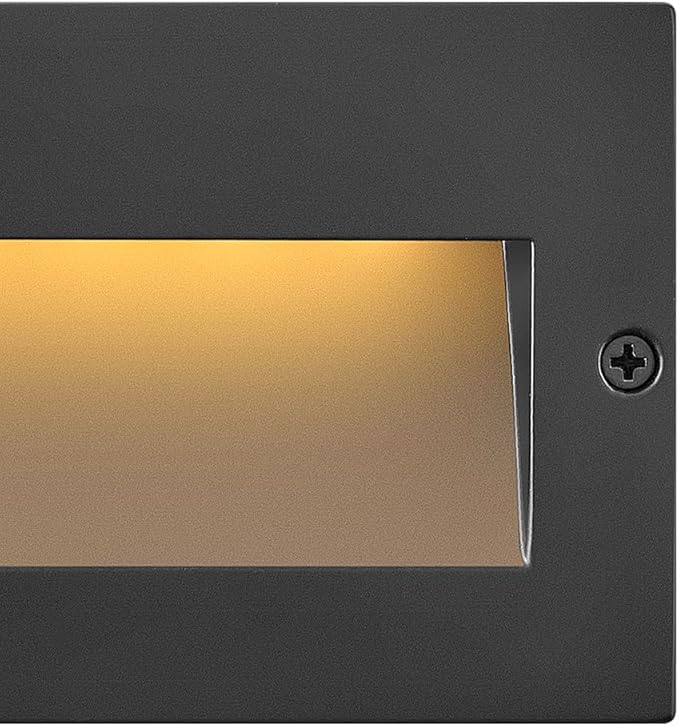 Hinkley Landscape Lighting Taper Wide Horizontal 12v Step Light, Low-Voltage, Recessed Mount, Integrated LED, Satin Black