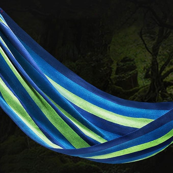 Single Camping Hammock 550lb Anti-Rollover Canvas Comfortable Fabric Hammock with Tree Straps for Backpacking Outdoor Travel Beach Backyard (Blue)