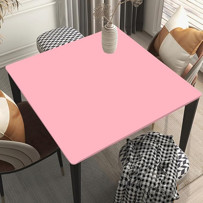 Stretch Picnic Tablecloth Suit for 54"x54" Table LightPink Outdoor Table Covers for Dining Kitchen Home Party Style177