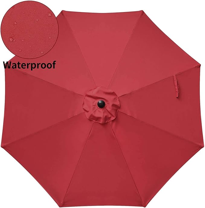 Simple Deluxe Patio Umbrella Outdoor, UV Protection Sunshade with Push Button Tilt/Crank and 8 Sturdy Ribs, for Table Garden Lawn Beach Pool