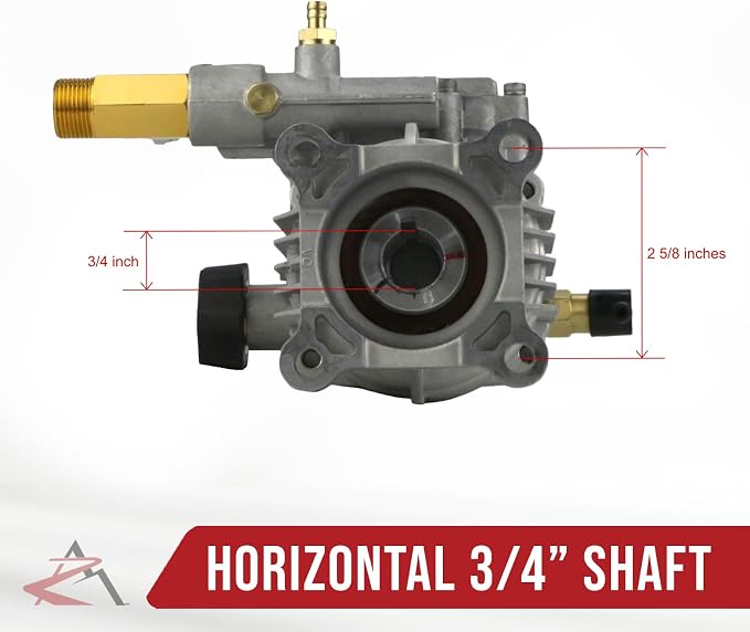 The ROP Shop 3000 psi, 3/4" Shaft, Horizontal Power Pressure Washer Pump & Deluxe Spray Kit