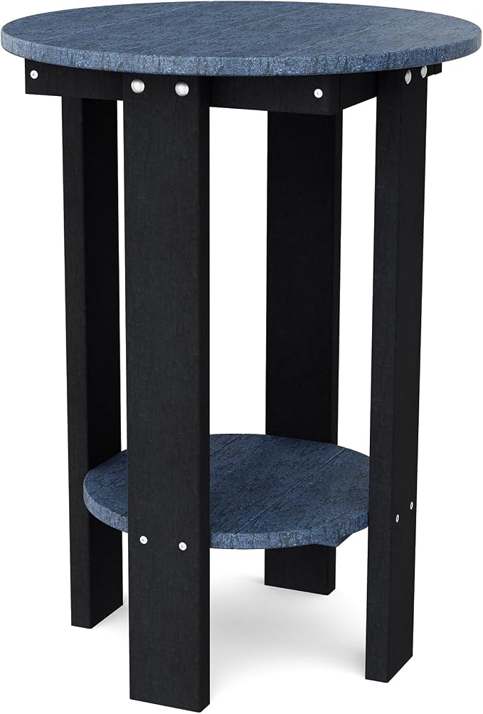 Wildridge Heritage Balcony Table, Patriot Blue and Black - Outdoor Weather Resistant Recycled Plastic Furniture for Patio