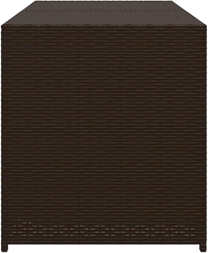 Outdoor Garden Storage Box 283L, Weather-Resistant PE Rattan Deck Box for Patio, Backyard, and Poolside, Large Rectangular Storage Container with Water-Resistant Bag, Brown