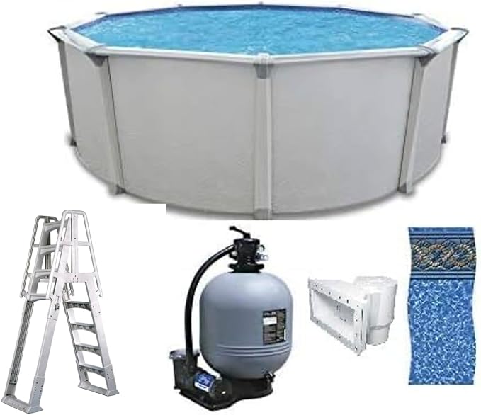 Colombia 24' x 54" Round Above Ground Swimming Pool Platinum Package