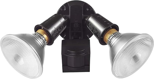 GLOBE Electric 240W Twin Head Motion Sensor Security Flood Light, 110° Detection, 60-Ft Range, Hardwired, Bronze Finish, Weather Resistant Outdoor Light, 17000268