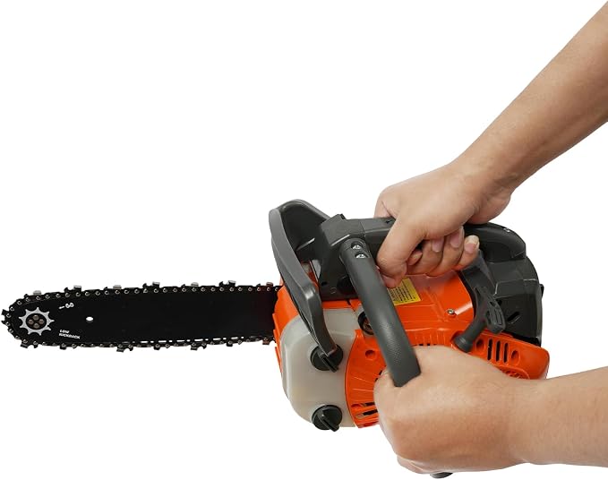 Bepritm 2-Stroke Gas Chainsaw, Gasoline Power Chain Saws with Handle&Fuel Tanks, Single Cylinder Chainsaws for Cutting Forest Trees Wood, Garden, Farm Cutting (12 Inch* 25.4CC)