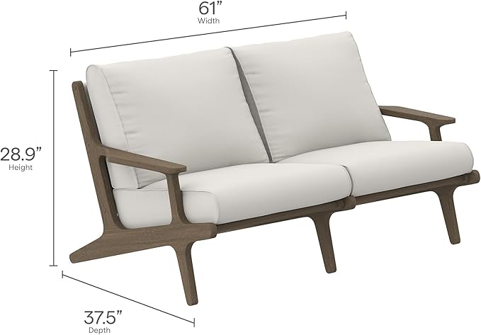 Modway Saratoga 4-Piece Outdoor Furniture Set in Weathered Gray - Patio Conversation Set with Sofa, Loveseat, Side Table and Coffee Table