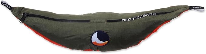 NOVICA Bright Red with Olive Green Trim Parachute Portable 1 Person Camping Hammock with Hanging Straps, 'Summer Dreams' (Single)