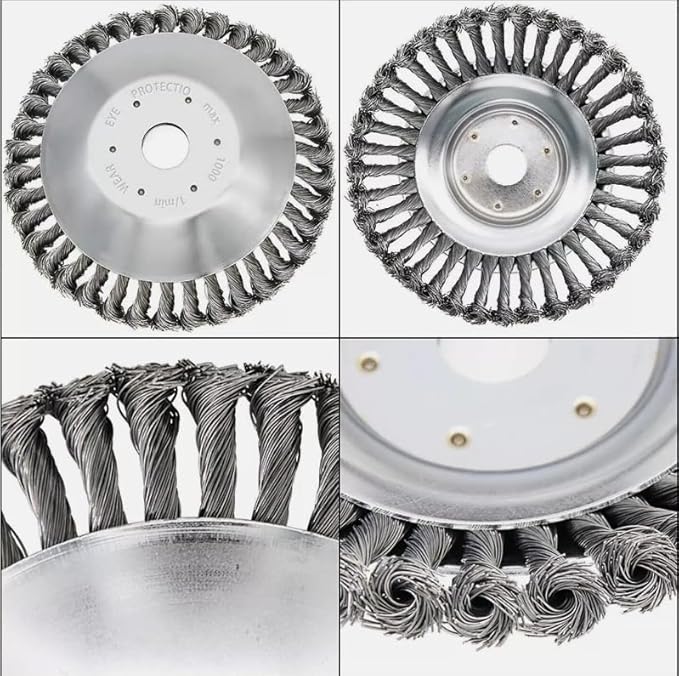 10 inch Steel Wire Wheel Brush Grass Trimmer Head Weed Cleaning Garden Cutter