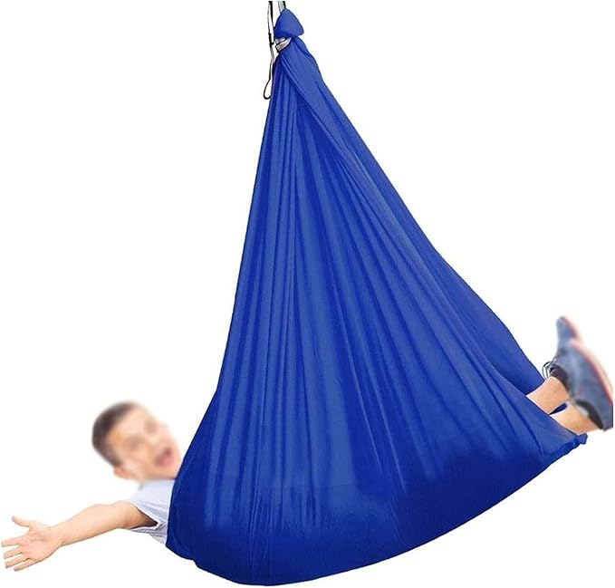 Physical Therapy Swing for Sensory Indoor, Kids and Teens More Special Needs, Cuddle Hammock Autism, ADHD, Aspergers and Integration Snuggle (Color : Royal Blue, Size : 100x280cm/39x110in)
