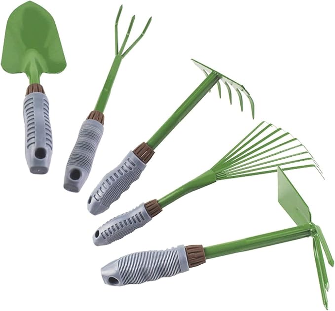 Garden Tool Set, 5 Pcs Heavy Duty Gardening Hand Tool Set, Heavy Duty Supplies Garden Tool Kit with PVC Handle, for Gardeners, Gardening Enthusiasts