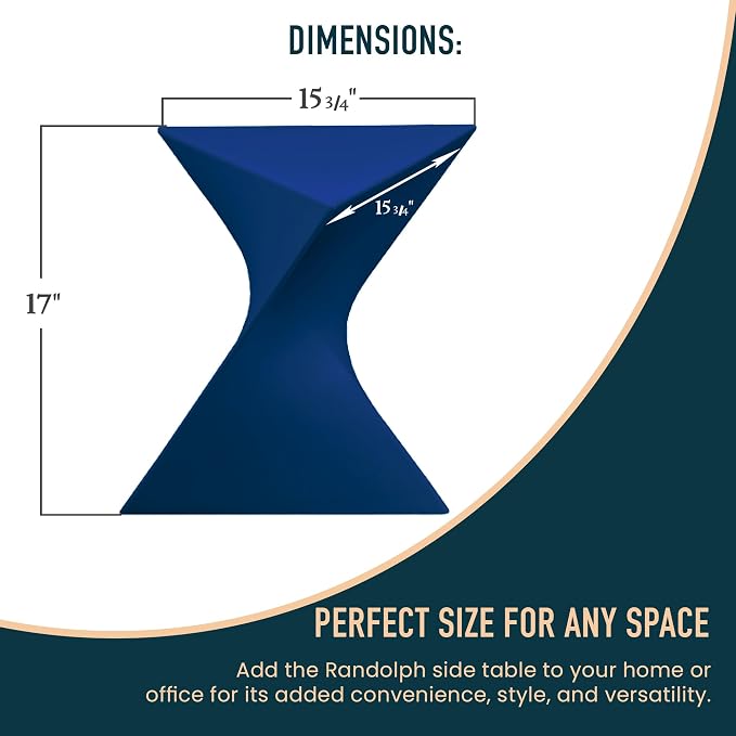 LeisureMod 15.75" Triangular Side Table, Stackable Plastic Accent End Table for Indoor & Outdoor Use, Weather-Resistant Modern Patio & Living Room Table, Set of 2, Navy Blue