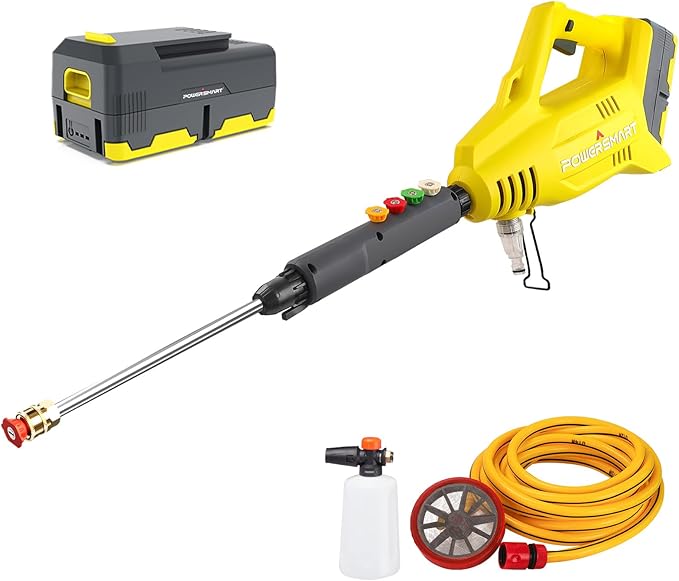 PowerSmart 40V Cordless Pressure Washer 1100 PSI with 4.0 Ah Battery and Charger Included, High Pressure for Car, Deck, Driveway
