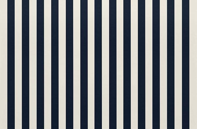 RSH DECOR Square Throw Pillows Set of 2, 17x17 Inch Decorative Pillows for Couch, Water-Resistant Patio Furniture Pillows, All-Weather Spun Fabric, Navy & White Stripe - Made in USA