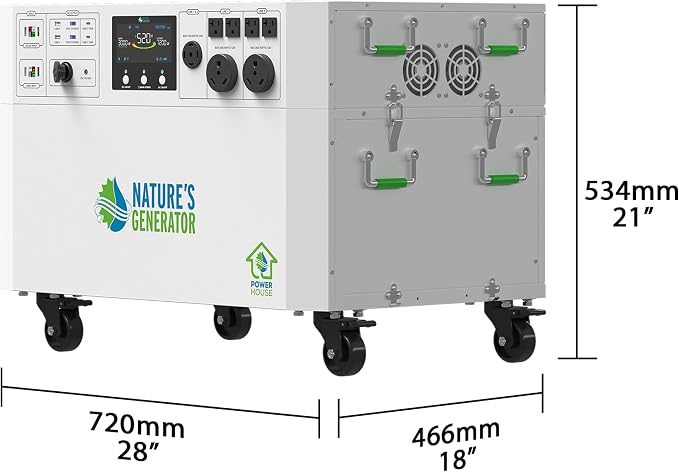 Nature's Generator Powerhouse,Outdoor Power Equipment in 7200W Peak Watt, 120VAC and 240VAC Pure Sine Wave Address Home Power Requirements