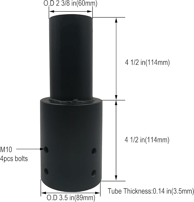 Tenon Slip Fitter Adapter for 3 inch Round Pole,Heavy Duty 2 3/8 Round Adapter for Led Parking Lot Light,Metal Outdoor Mounting Bracket,Shoebox Lighting,Street Light (3" Round Tenon Adapter)