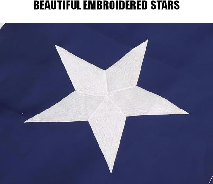 Texas State Flag 3x5 Feet - Embroidered Sewn Heavy Duty 210D Oxford TX Flag 4 Rows Hemming State of Texas Flags with 2 Brass Grommets for Indoor Outdoor