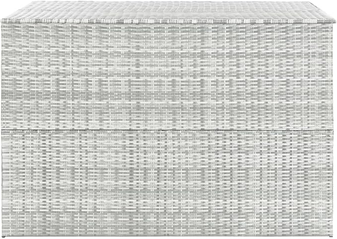 Patio Storage Box,deck box bench,deck box,outdoor storage box,patio furniture, for Patio, Lawn, Backyard, Outdoor, Light Gray 59.1"x39.4"x39.4" Poly Rattan