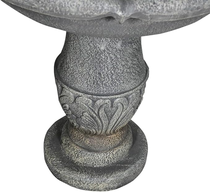 Garden Rustic Outdoor Floor 2-Tier Water Fountains 48.4" H Classical Flowerpot Shape Top Concrete Fountain and Waterfalls for Outdoor, Garden, Backyard, Porch, Deck, Patio
