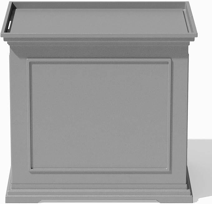 Veradek Brixton Tray Table - 2-in-1 Outdoor Side Table with Storage and Tray for Patio/Porch | Durable All-Weather Resistant | Classic & Functional
